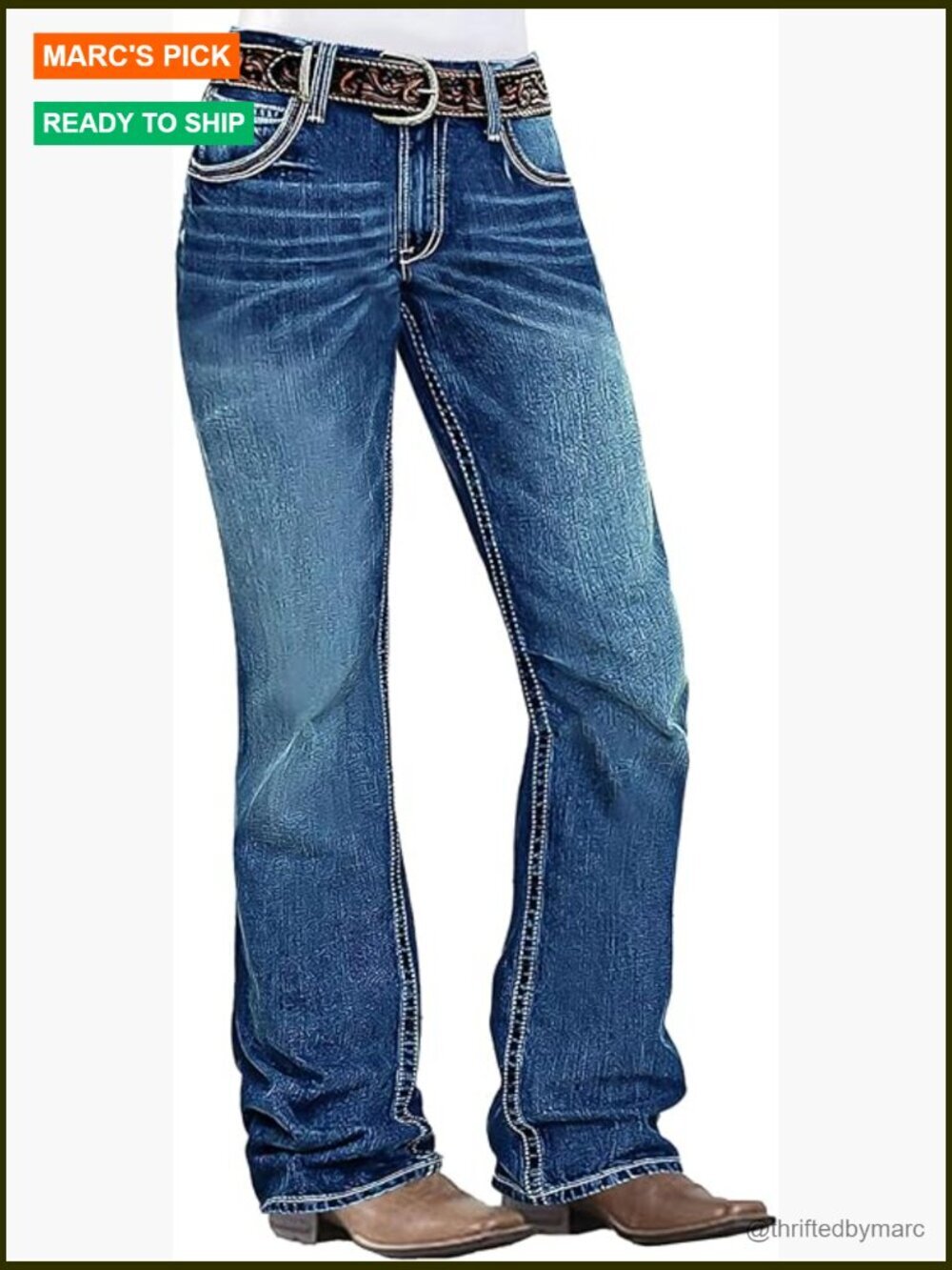 Low Rise Boot Cut Jeans Butt Lifting Stretchy Denim Western Flare Pants